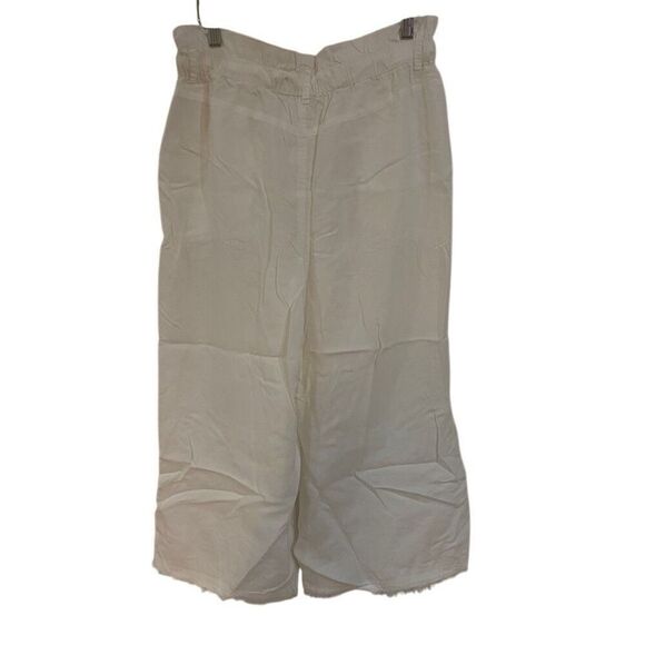Cloth & stone white Tie waist raw hem wide leg size Small - Picture 2 of 6